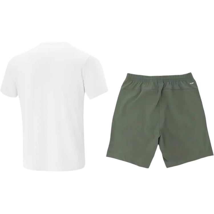 Li-Ning Simple Quick-Dry Breathable Round Neck Short Sleeve Comfortable Versatile Five-Point Pants Casual Sports Suit ATSV597-1+YKSV147-1