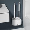 Silicone Toilet Brush With TPR Bristles Wall-Mounted Bathroom Cleaner Set Deep Cleaning No-Corner Miss