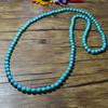 Turquoise Long Necklace Bohemian Handmade Long Necklace Round Bead Chain Multi Layered Necklace