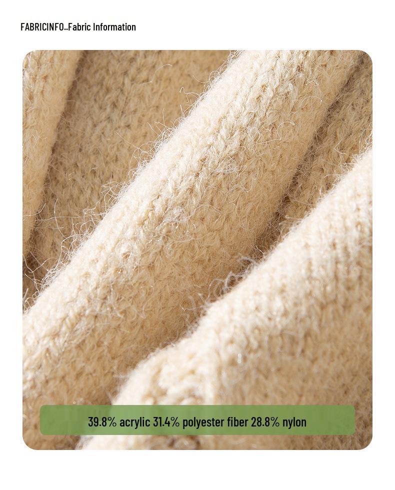 2026 Youth Japanese Style Chunky Knit Loose Sweater for Men - Autumn/Winter Long Sleeve Round Neck Trendy Couple Knitwear