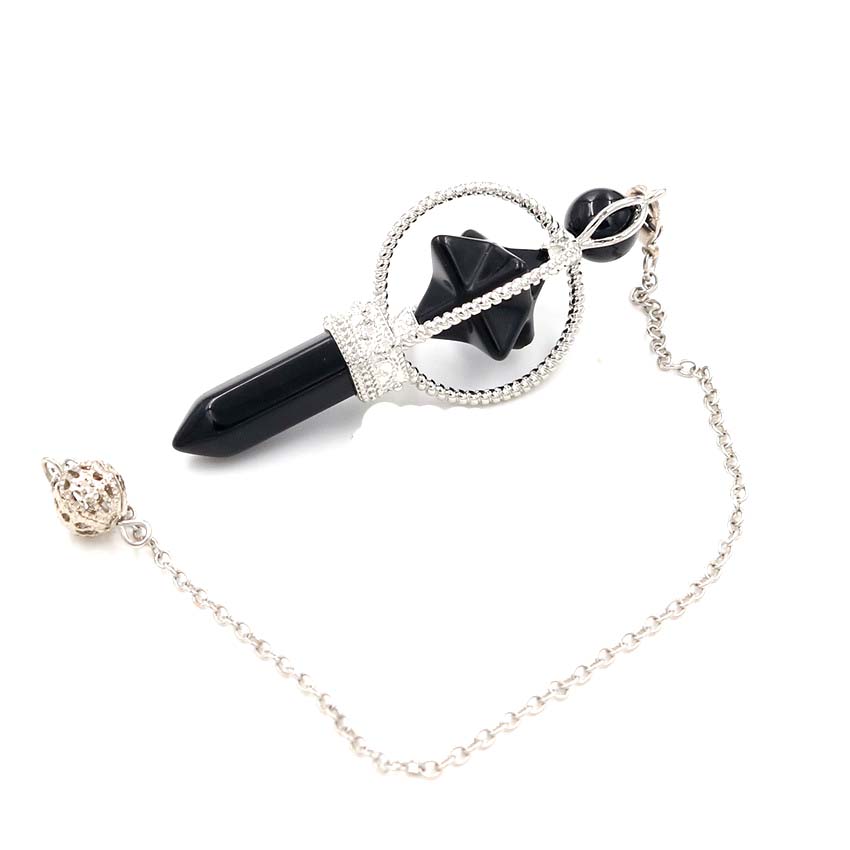 Crystal Merkaba Star Stone Hexagon Pendulums Dowsing Divination Natural Amethyst Quartz Healing Sceptre Reiki Pendlum Pendants