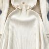 Knitted dress Women Autumn and Winter New High Sense Chic Waist Hugging Slimming Temperament Lapel Sweater Dress
