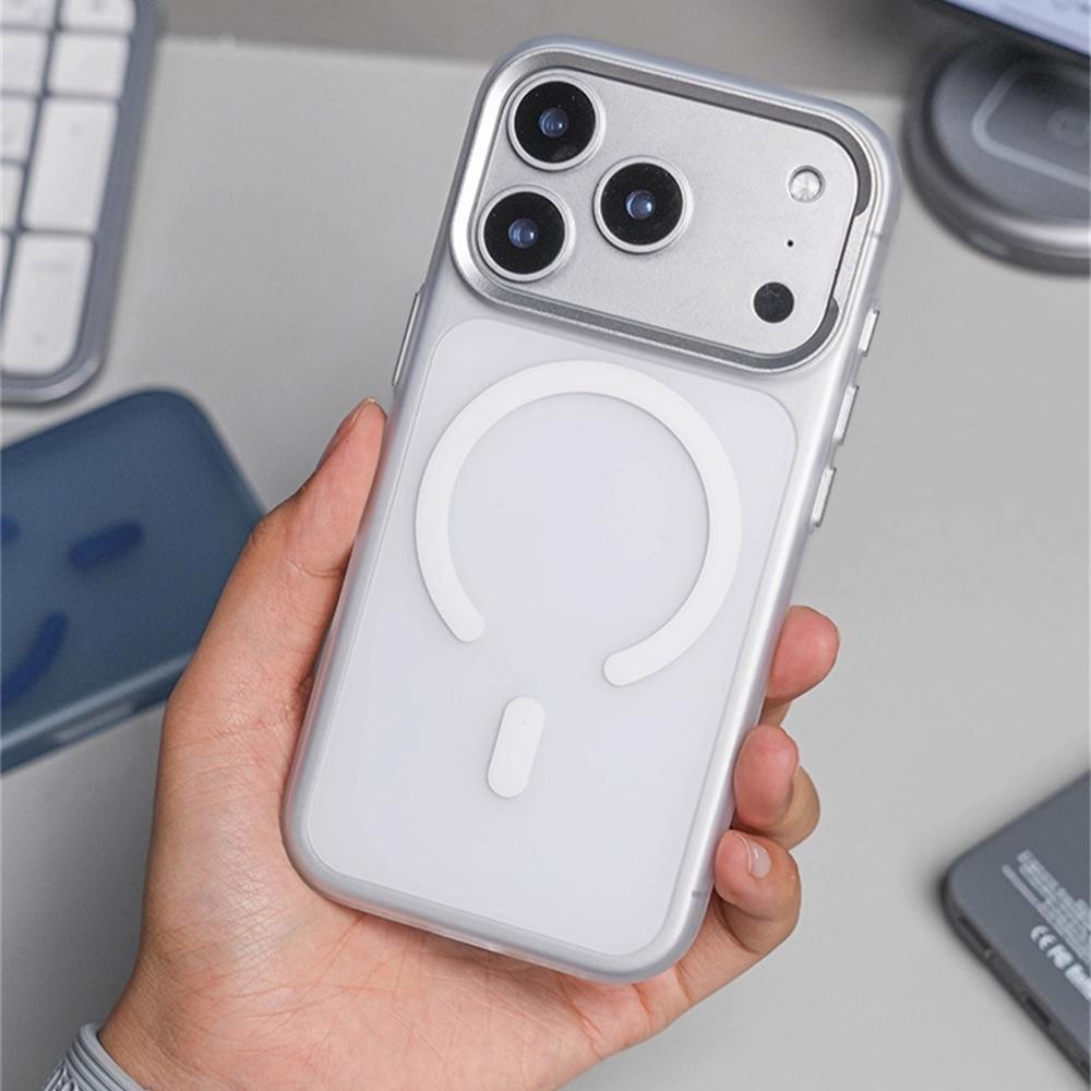 Metal Lens Matte Frosted Translucent For Magsafe Case For iPhone 17 Pro Max 16 15 Magnetic Wireless Charging Slim Hard PC Cover