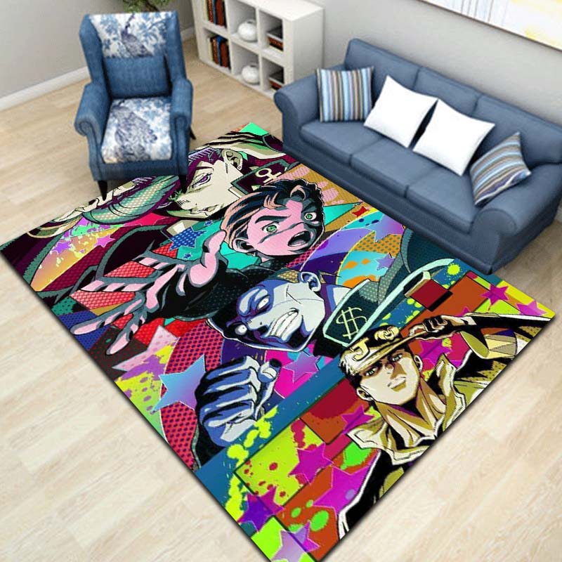 3D Классическое Аниме J-JoJo's Bizarre Adventure Игровой Ковер Кофейный Столик Гостиная Спальня Декор Противоскользящий Ковер Подарок