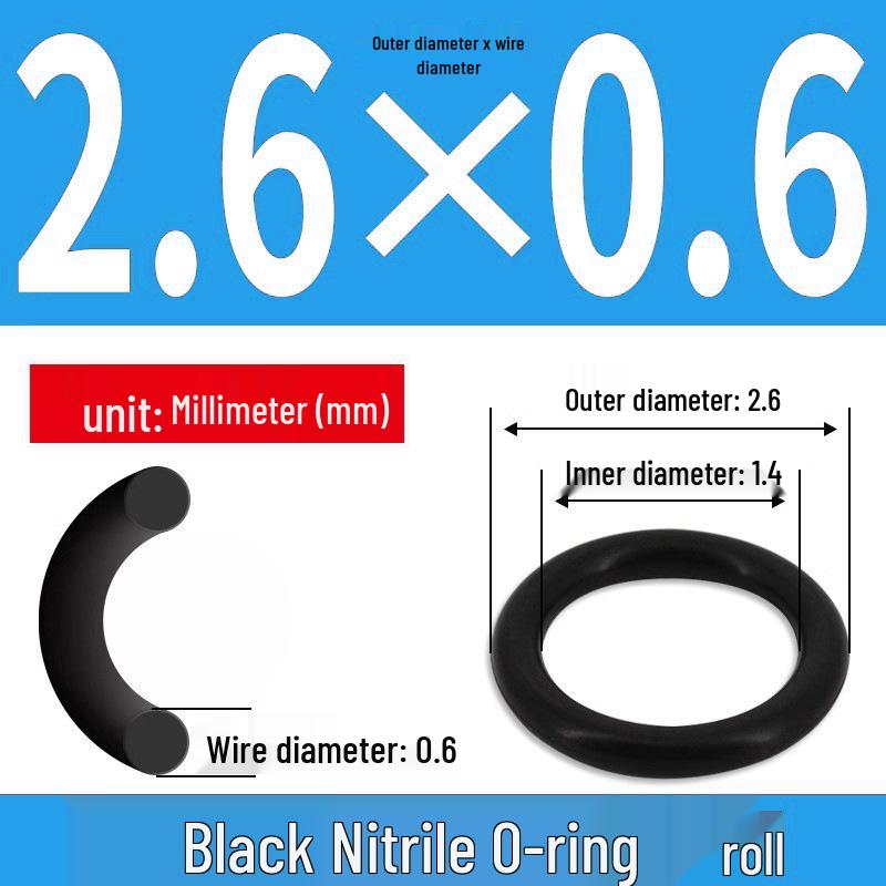 Прочное уплотнительное кольцо O-ring из нитрильной резины, Диаметры проволоки 0,4-0,8 мм, Водонепроницаемое и износостойкое уплотнительное кольцо