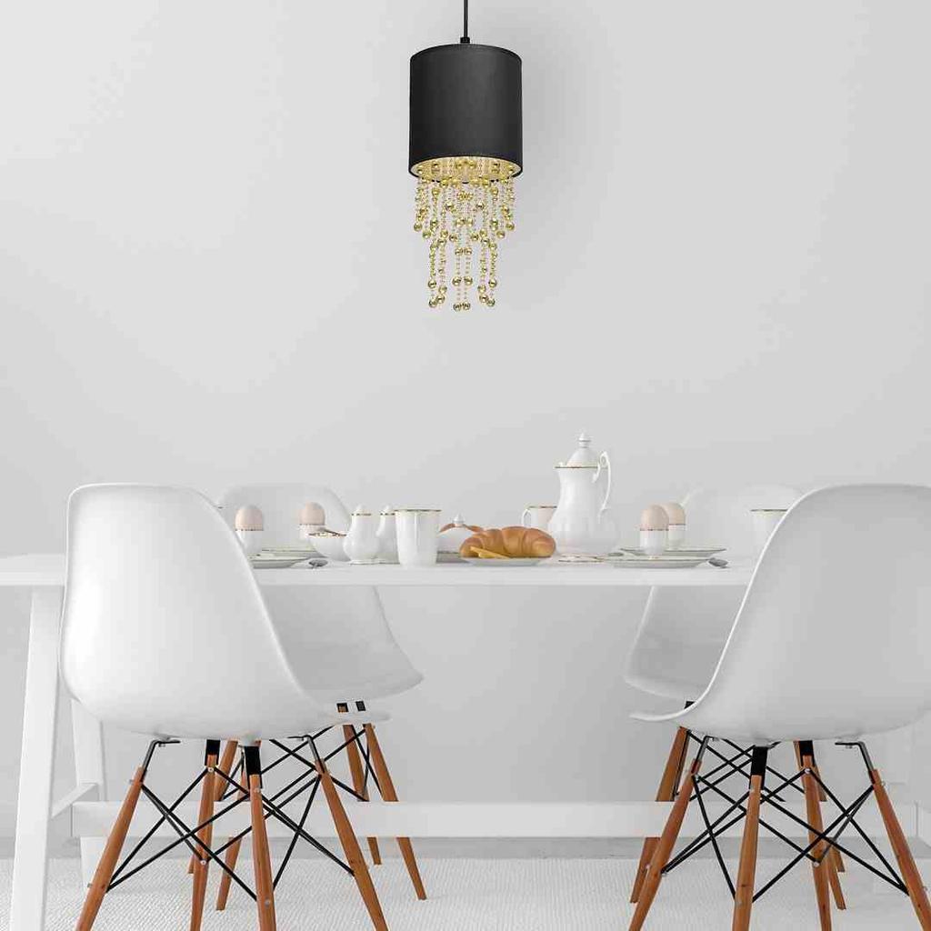 Almeria Black/Gold 1Xe27 Hanging Lamp
