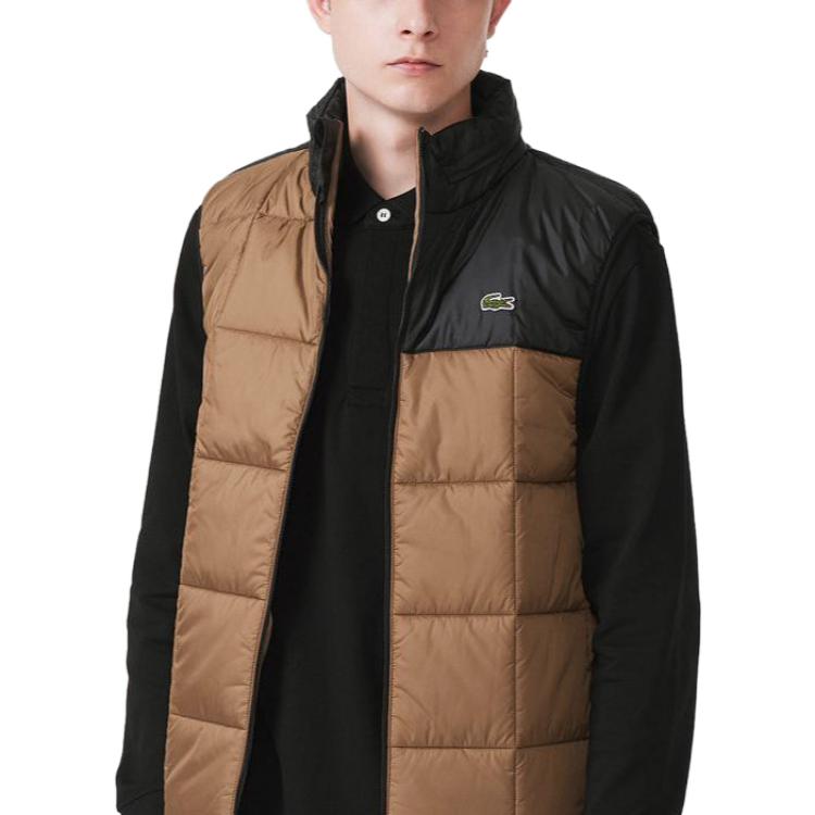 LACOSTE Vests Men's Black Brown Multicolor Stand Collar Moderate Other BH1585-QIN