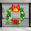 Festive Christmas Wreath Window Stickers,Semi-Matte Finish,For Home,Supermarket,Company,School Party Decorations,Christmas Decor