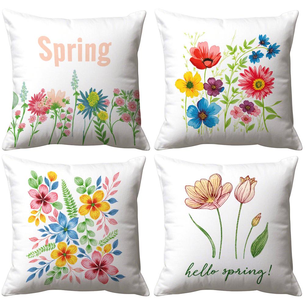 pcs Colorful floral patterns digital printing pillow cover Short plush Suitable living rooms bedrooms sofas throw cushion cover