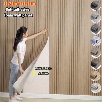 3D Утолщенные Виниловые Обои в Клетку - 1 Рулон Самоклеящаяся Пенопластовая Стеновая Панель Подходит для Потолка Гостиной ТВ Фона Обои