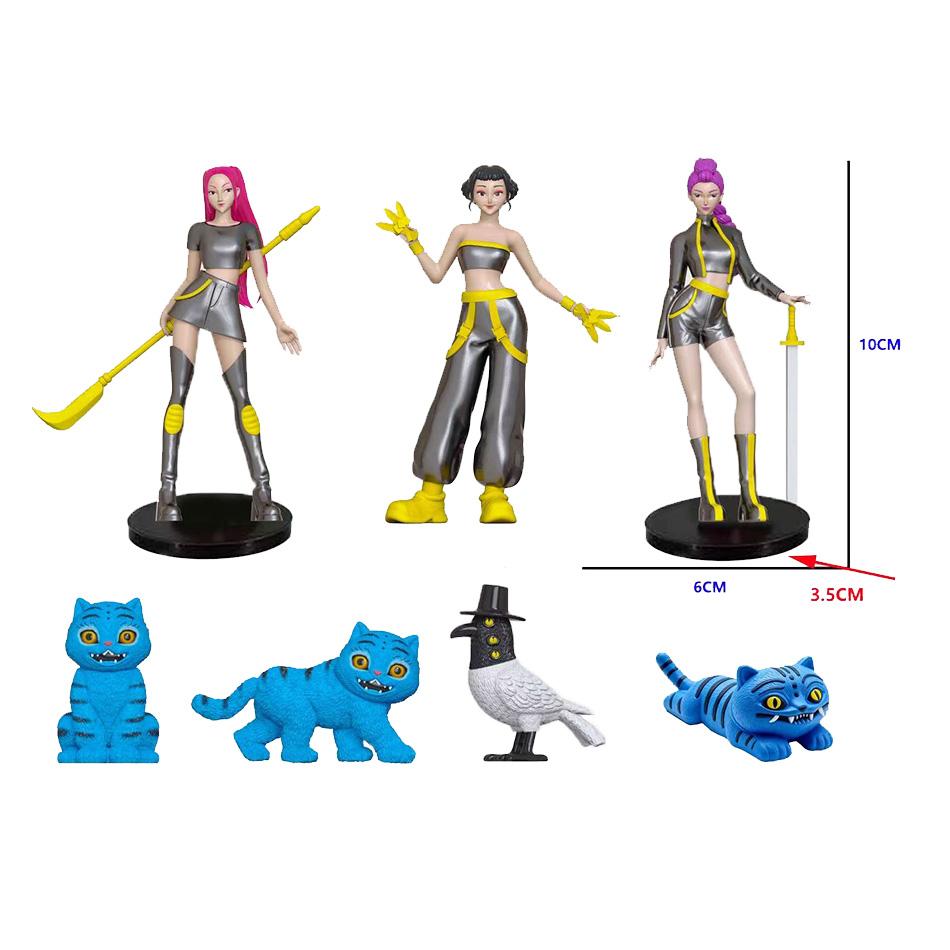 Аниме kpop Набор экшн-фигурок Охотники на демонов Руми Мира Зои Слепая коробка Игрушка Тигр Аксессуары для телефона/автомобиля Украшение для детей Подарки