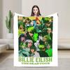 B-Billies Eilish Eras Tour Blanket Flannel Textile Decor  Breathable Ultra-Soft Throw Blankets for Bed Car Bedspreads