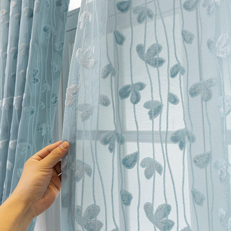 Современный Простой Свет Роскошный Мечта Трава Оконный Экран Штора Гостиная Балкон Спальня Рельефный Экран Штора Светопропускание