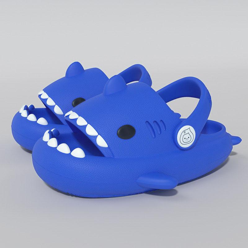 Fashion LItfun Cartoon Shark Slippers Girls And Boys House Flat Sandals Thick Sole Beach Slides Lovely Children Fashion Shark Sandals