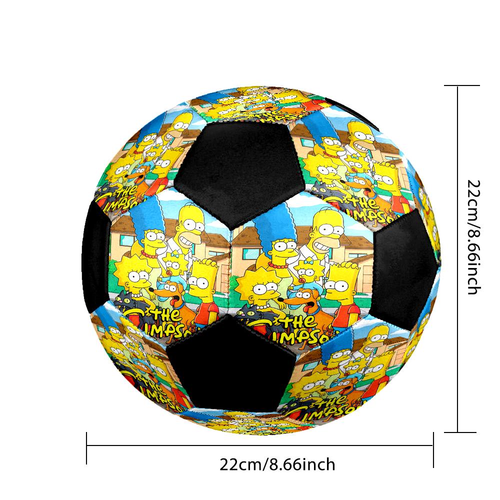 Simpsons Family Indoor Soccer Ball Colorful Machine Stitched PVC Size 5 Team Training Competition Ready Durable High-Bounce Cool Sports Gift