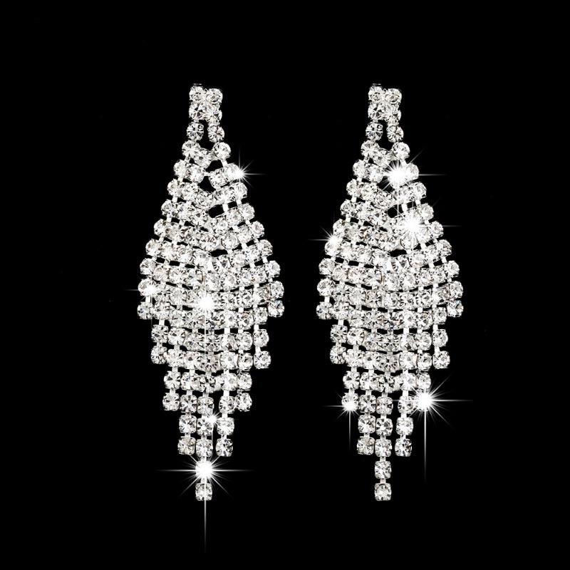 BLINGBAY комплект женских украшений, милые свадебные аксессуары, медные стразы, великолепный элегантный комплект ожерелья и серег, женский современный подарок на день рождения