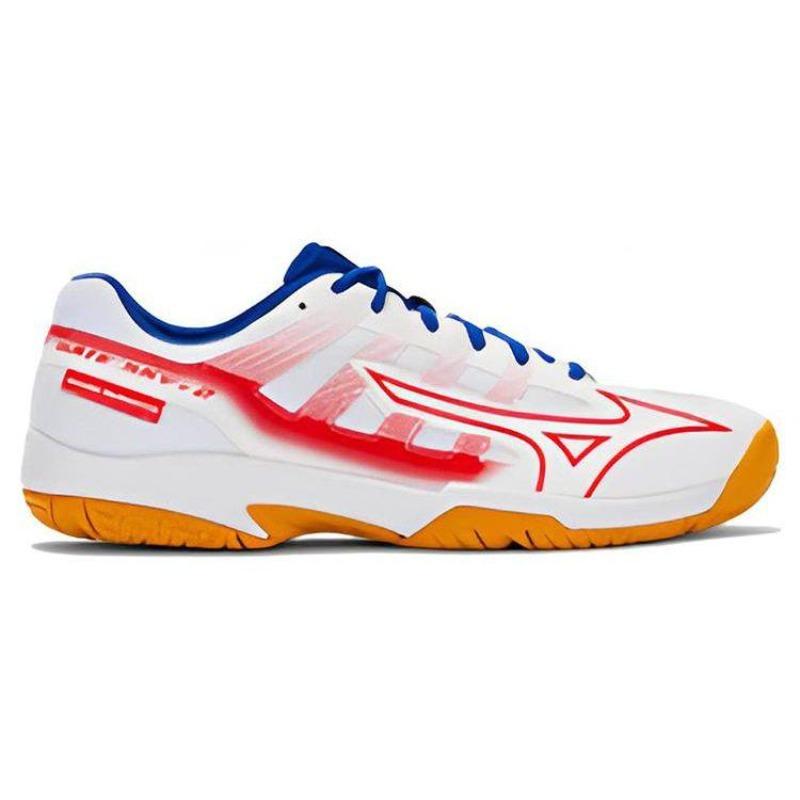 Mizuno Gate Sky Plus 2 Unisex Low Top Shock Absorbing Badminton Shoes White Blue Red 71GA224003