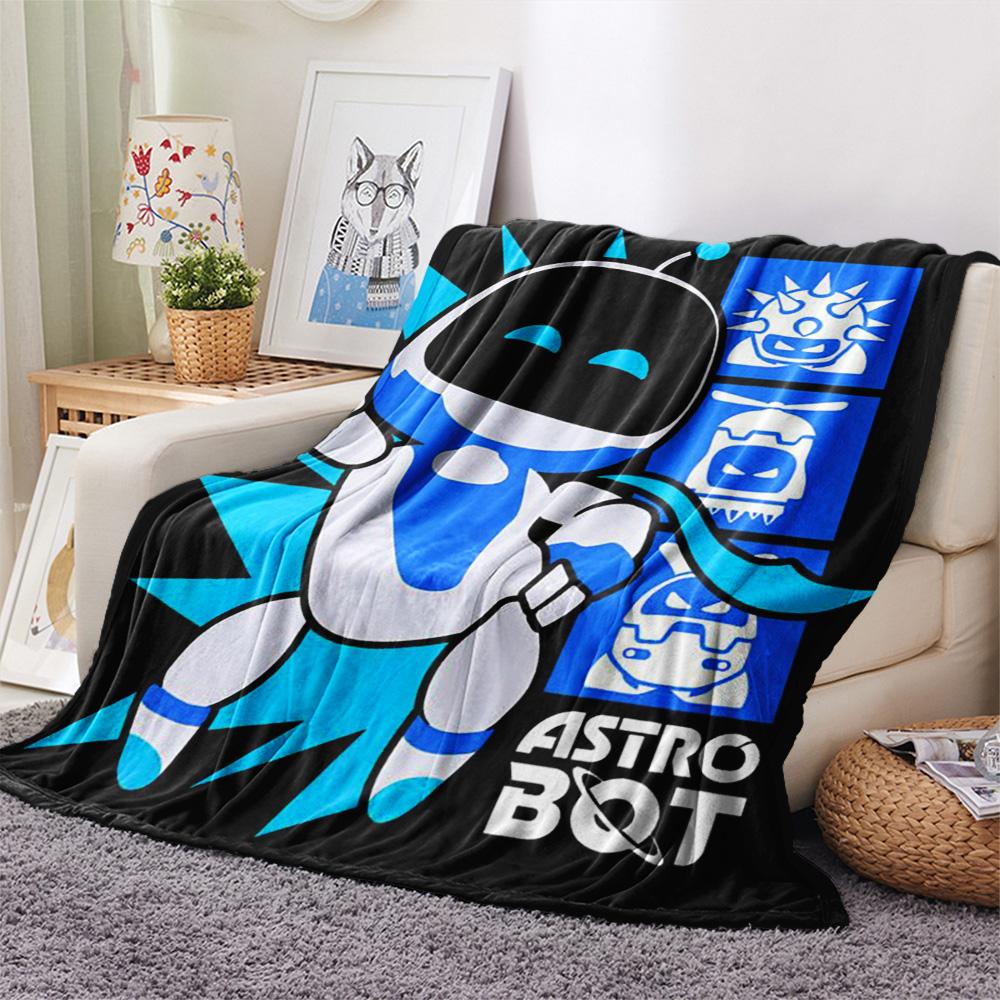 1PC ASTRO BOT Patterned Flannel Blanket Suitable For All Seasons for Home Decor Warmth and Comfort Gifts Holiday Present