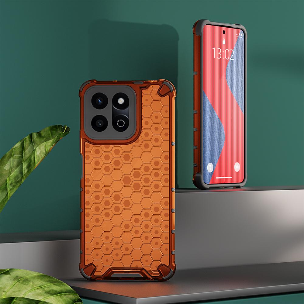 KEYSION Противоударный бронированный чехол для HONOR X7c Мягкий силиконовый + ПК Прозрачный сотовый чехол для телефона Huawei Honor 200 Smart 5G