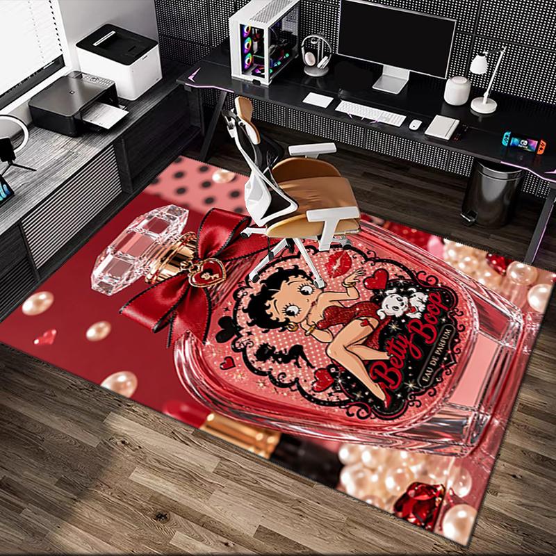 1pc Betty Boop Rug, Digital Printed Home Chair Sofa Mat, Durable Office Area Carpet, Beautiful Festival Decorations
