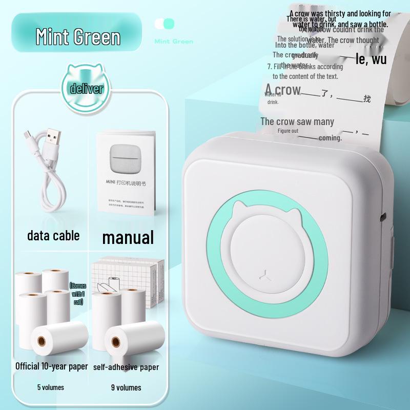 Ультра-четкий мини-портативный студенческий принтер: Умный термо-органайзер без чернил