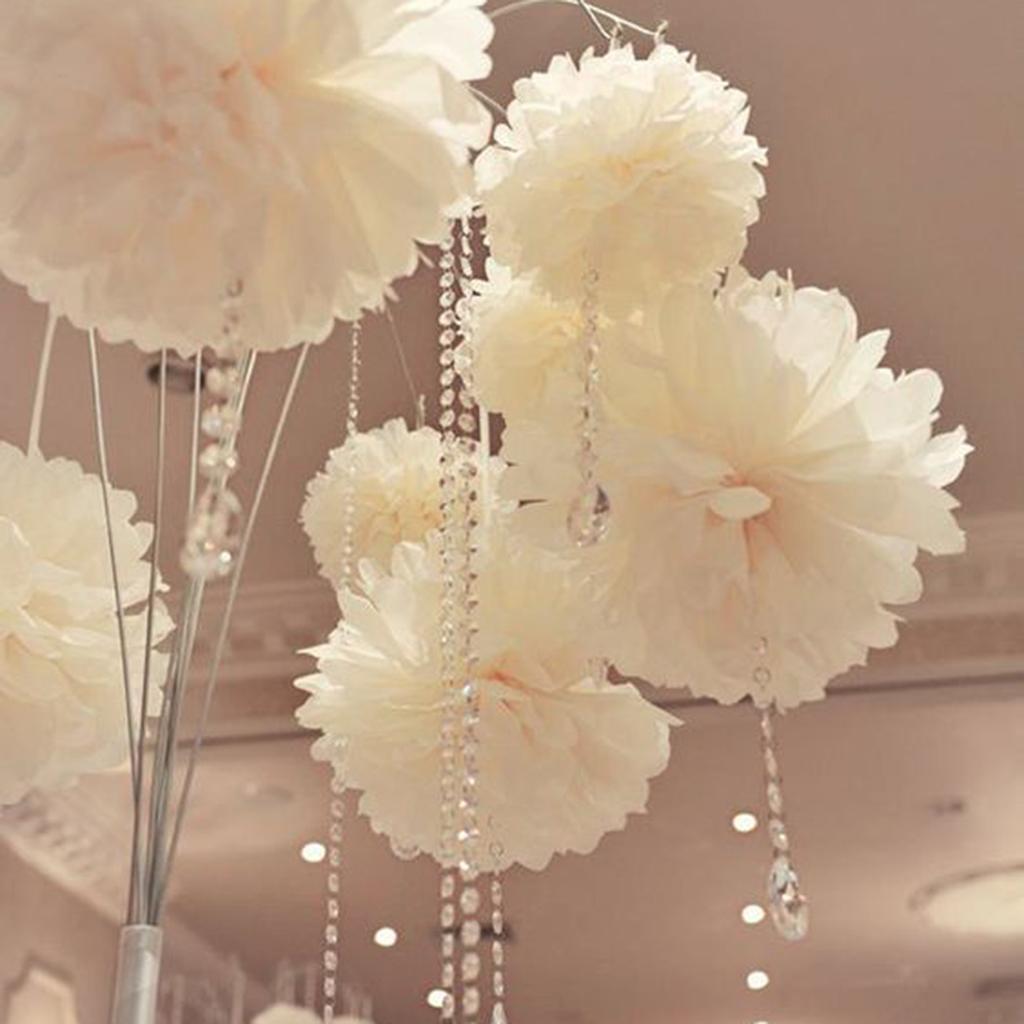 8pcs Wedding Decorative Paper Pompoms Pom Poms Flower Balls Party Home Decor Tissue Birthday Christmas DIY Decoration