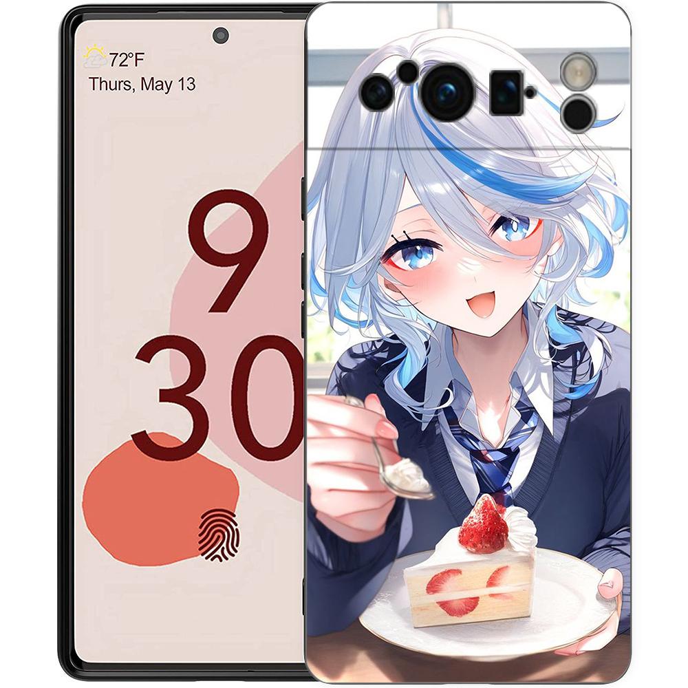 Чехол для телефона Genshin Impact Милая Фурна для Google Pixel 9 8 9A 8A 7 7A 6 Pro XL 6A 5G Черный Мягкая задняя панель Роскошный ТПУ чехол