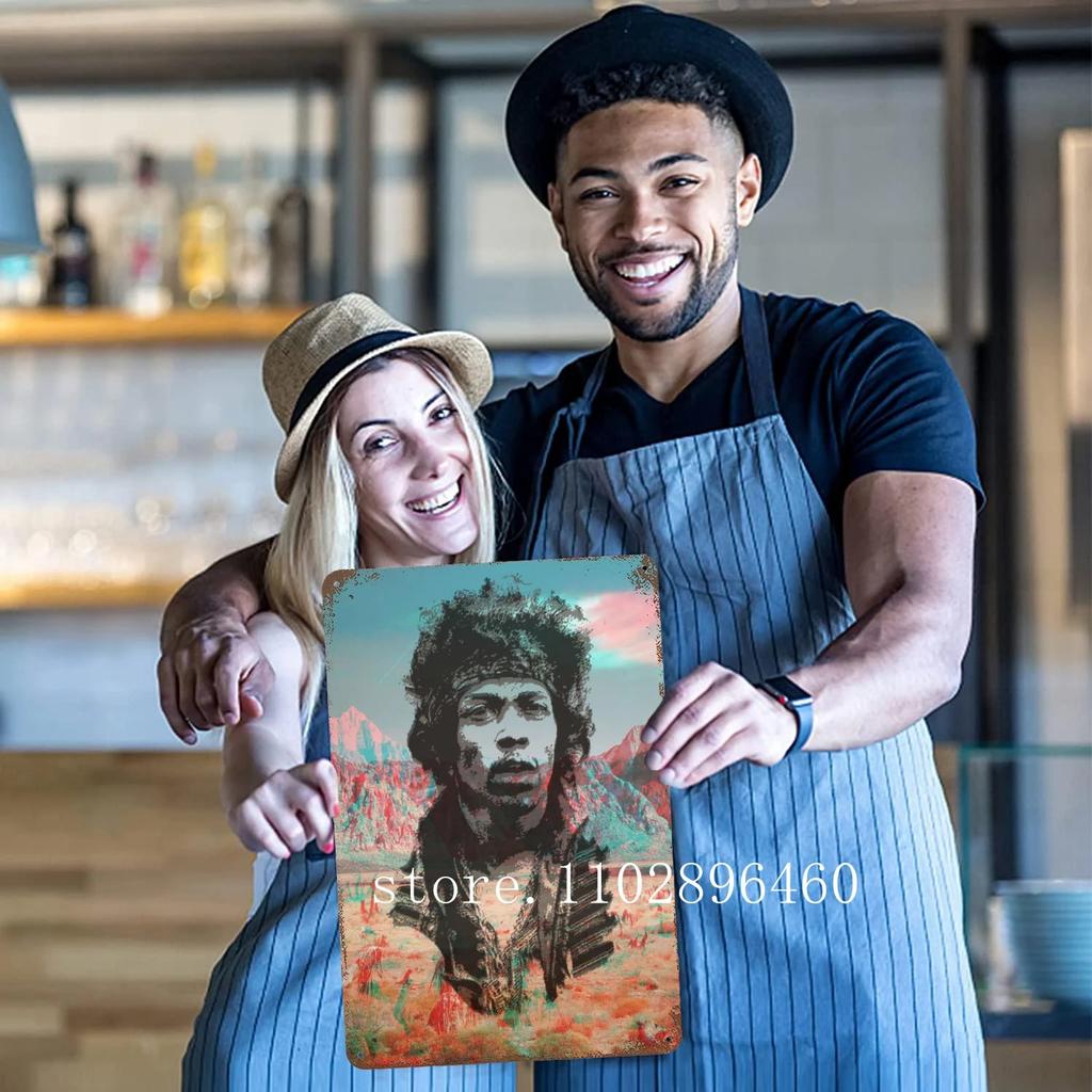 Джими Хендрикс Металлические таблички и знаки настенный декор Винтажные жестяные таблички Капитан Металлический постер Декор для бара паба клуба Настенное украшение