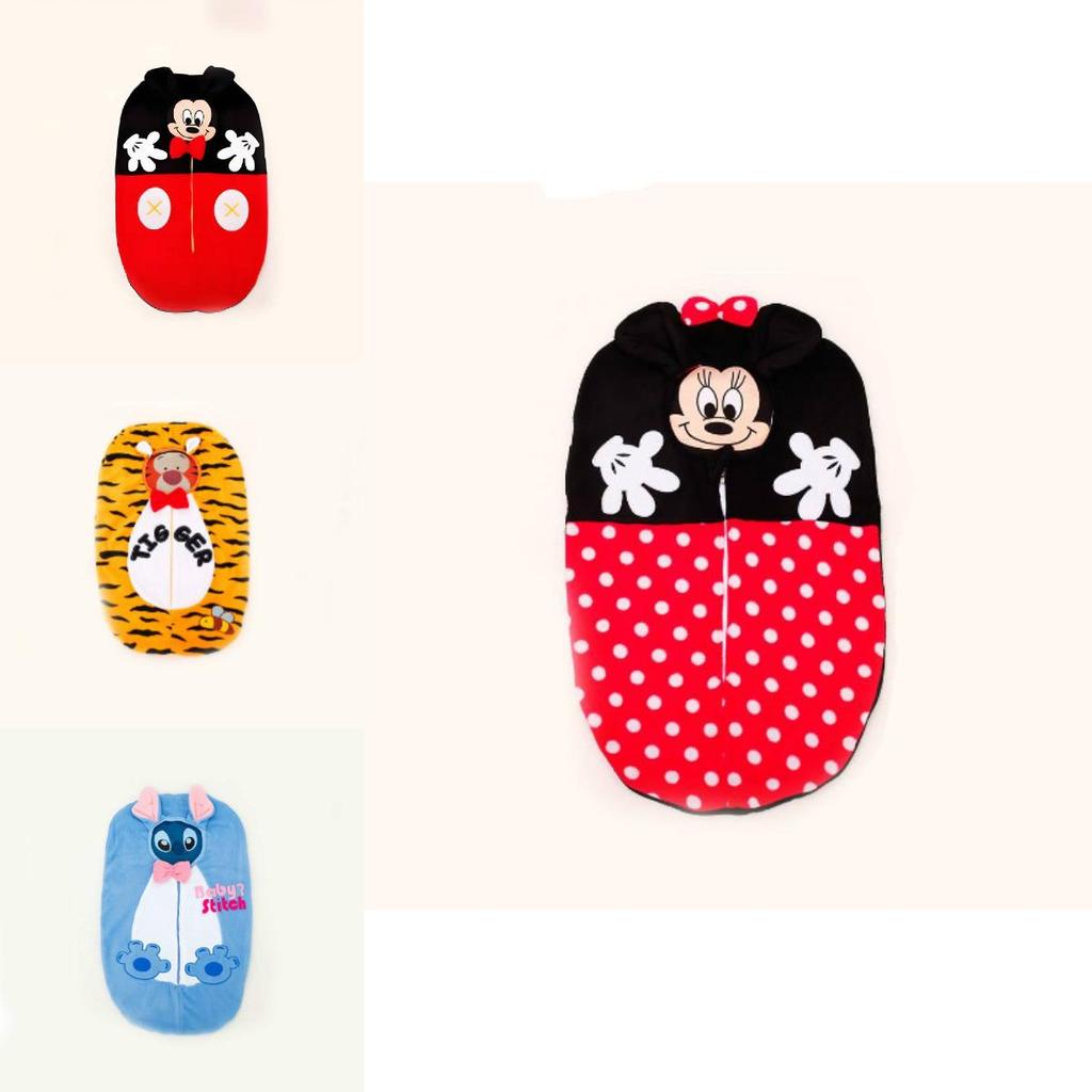 Детский мультяшный спальный мешок из теплого плюшевого материала для комфортного сна зимой