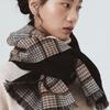 ONSZ Wool Cashmere Check Solid Double-Sided Muffler