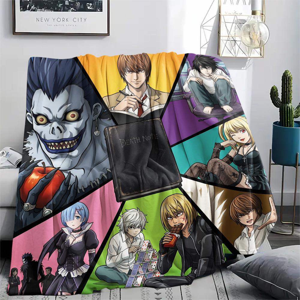 Death Note Print Flannel Blanket, Ultra Soft High Quality All Seasons Warm Throw, Home Decor Cozy Blanket, Perfect Christmas Gift