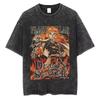 Anime Demon Slayer Printed T Shirt Women Manga Vintage Washed Harajuku Cotton Tops