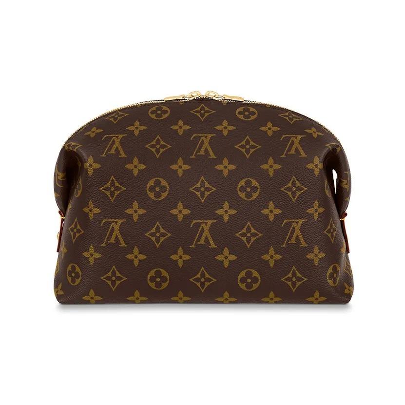 Louis Vuitton Косметичка/косметичка с принтом по всей поверхности и застежкой-молнией, большая, женская, коричневая