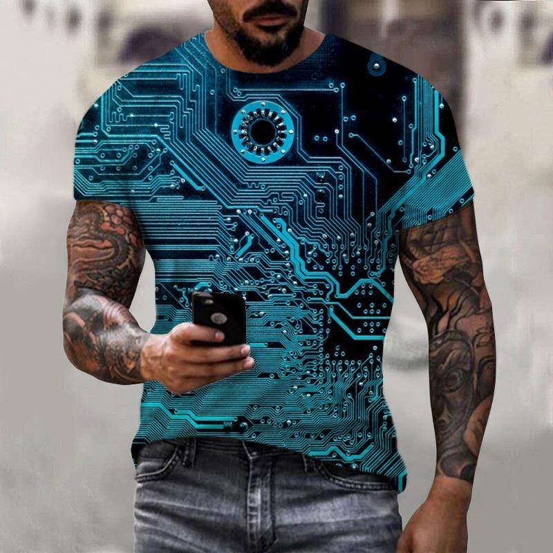Summer Multi-color Animal 3D Printed Loose Casual Men's Round Neck Short Sleeved T-Shirts Men’s