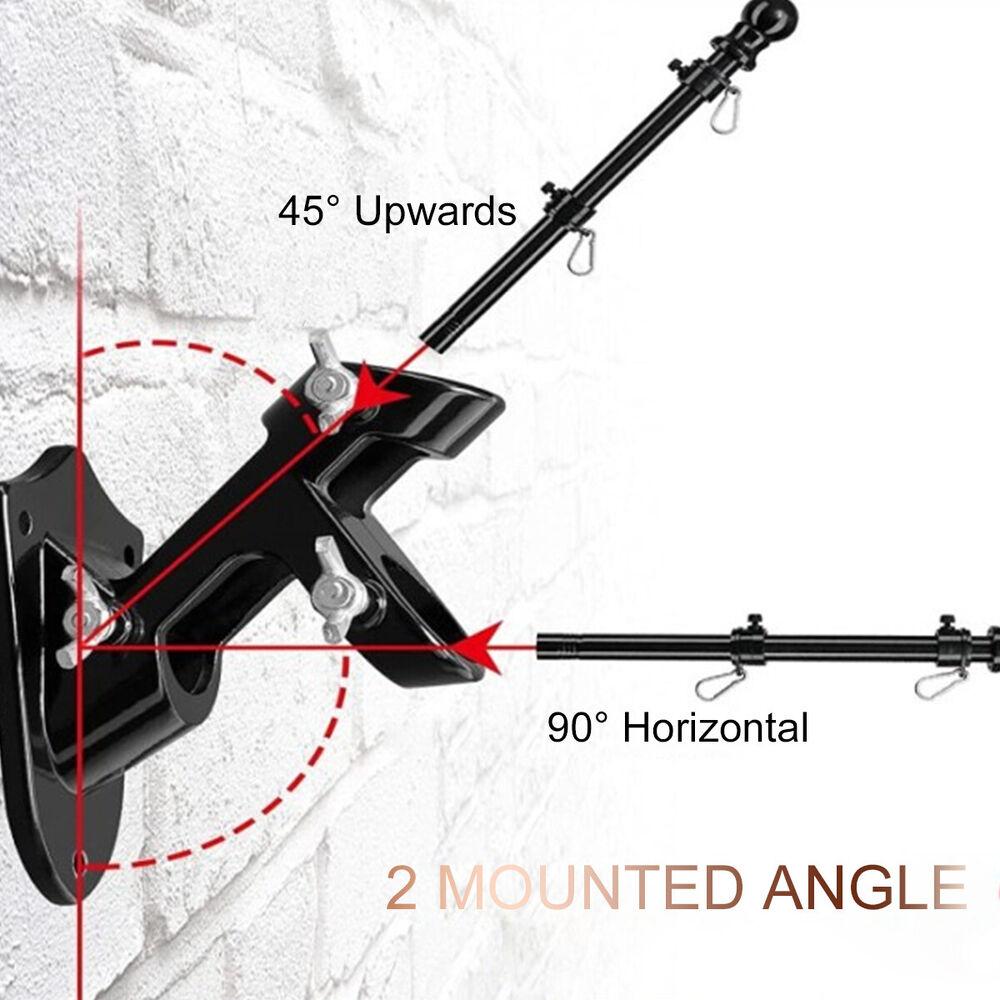 Metal Flag Pole Holder Wall-mounted Windsock Pole Holder Practical Flagpole Bracket Flag Pole