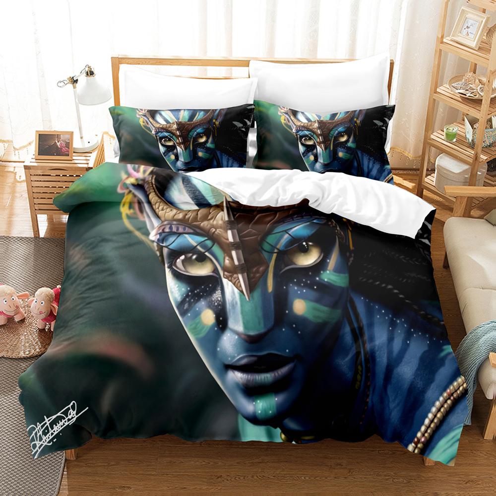 Cartoon Avatar Print Bedding Set 2D Printing Duvet Cover Pillowcase Queen King Quilt Cover