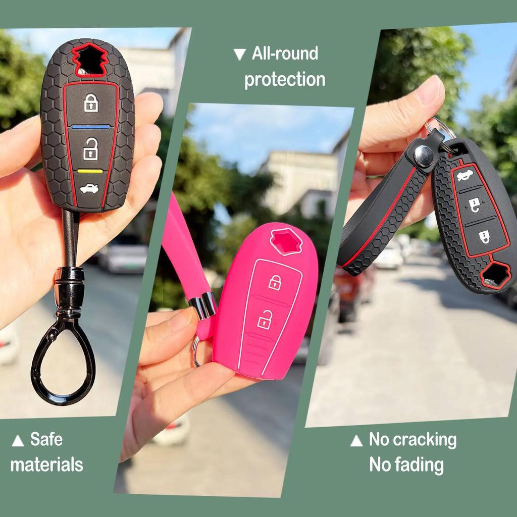 Soft Key Case Shell Fob For Suzuki Vitara Swift Ignis Kizashi Sx4 Baleno Ertiga Samurai S-Cross Accessories Key Holder Key Caps