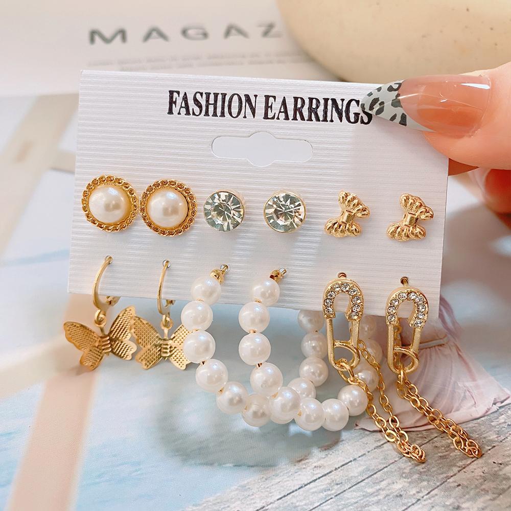 Бохо Металлические Акриловые Геометрические Серьги Набор Серьги-гвоздики Серьги-кольца Модные Ювелирные Изделия Для Женщин