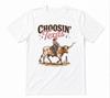 Choosin' Texas Cowboy Longhorn Western Ranch Unisex Tee White T-shirt