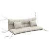 4-Piece Set Seat Cushions, 150x50 cm Water-Repellent Chair Cushions with Tie Straps, 10cm Thick Cream White