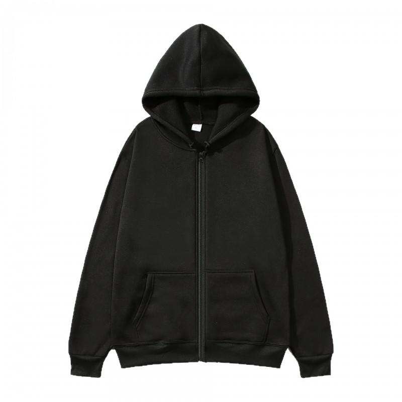Unisex Hooded Zip-Up Sweatshirt Oversized Casual Pullover Lightweight Cotton Blend Long Sleeve