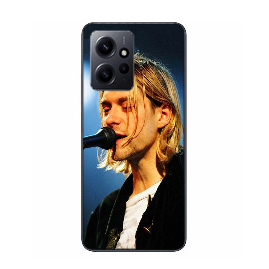 Retro Singer Kurt Cobain Case Phone For Redmi 13 14C Note 14 Pro Plus 12 12C 10 10A 10C 9 9A 9C 9T 8 8A K70 Pro 7 7A TPU Clear C