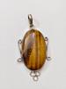 Handmade Tiger Eye Pendant – Natural Tiger Eye Gemstone Pendant Charm In Sterling Silver