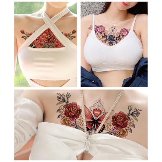 Временная татуировка, цветная, съемная, быстро наносится, прикасается к коже, временный боди-арт, простая в использовании, водонепроницаемая, цветочная татуировка, наклейка для личного использования