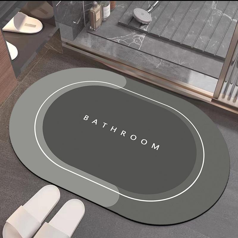 Nordic Wind Bathroom Diatom Mud Moisture-wicking Mat Non-slip Quick Dry Durable Washroom Foot Mat Home Bathroom Mat