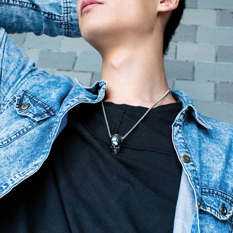 OPK Модный череп в стиле ретро из нержавеющей стали мужские аксессуары кулон