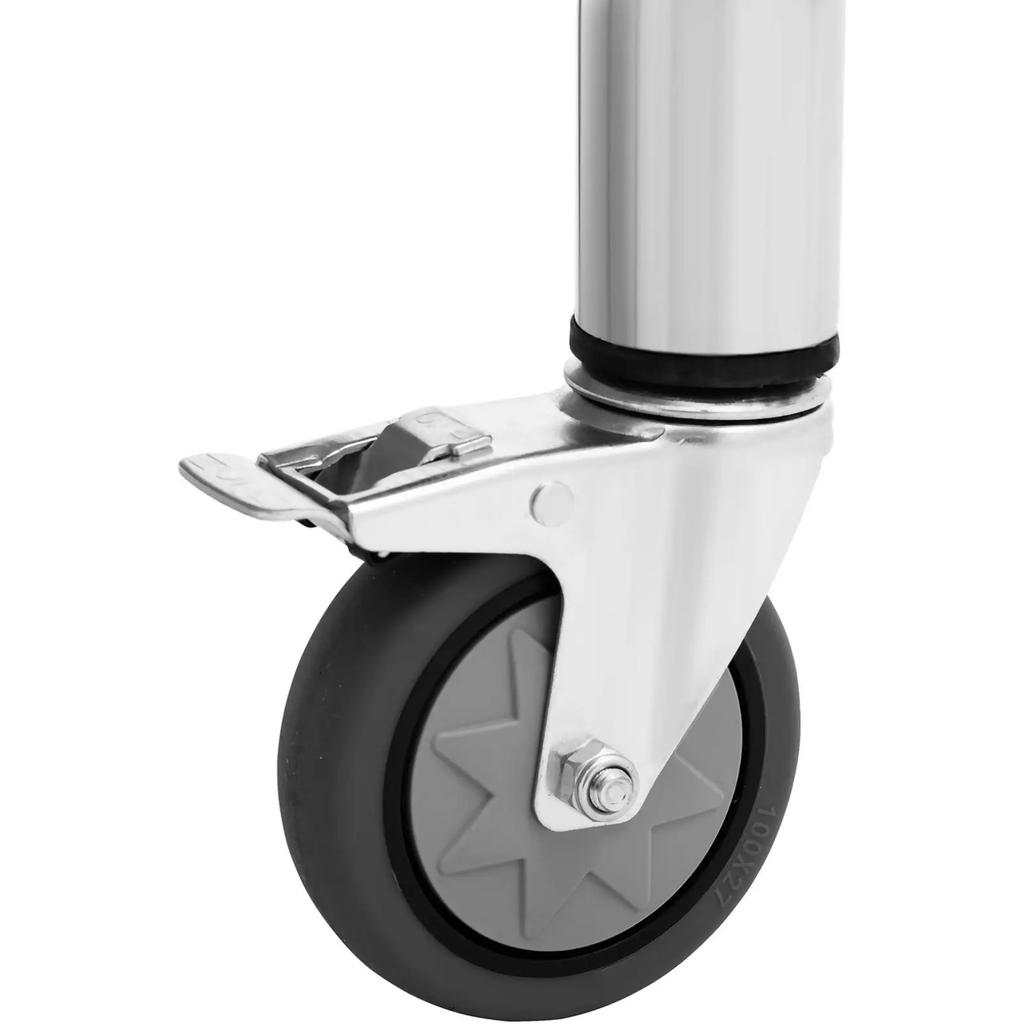 Рабочий стол на колесах, 2 уровня, 60 x 80 см, СТАЛЬ, до 135 кг