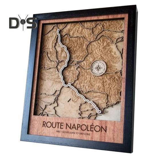 3D деревянная карта трассы гоночного трека настенное искусство декор гоночный трек макет в черной рамке подарок для любителей гонок офис или домашний дисплей