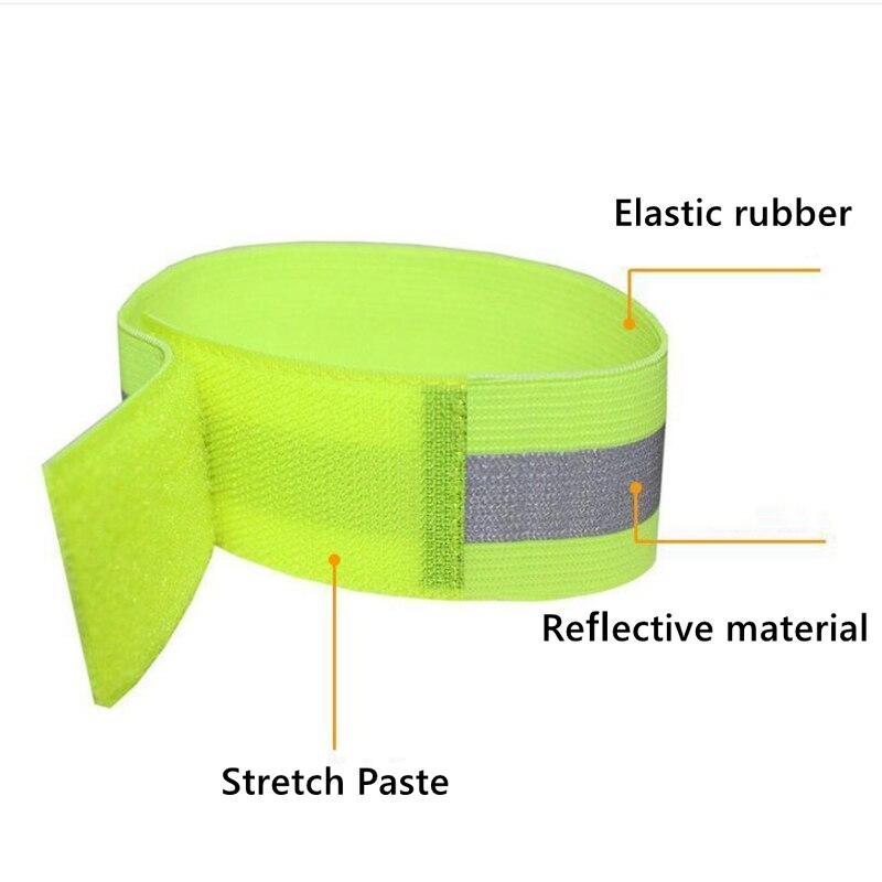 1Pc Cycling Reflective Strips Elastic Bandage Warning Armband Reflective Wristband Sport Tape Sports Safety Cycling Arm Belt