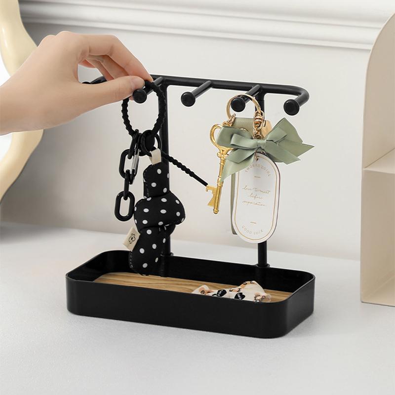 Jewelry Organizer Display For Earrings Necklaces Jewelry Storage Rack With Wooden Base Bracelet Hanging Holder